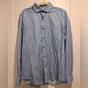 Robert Graham textured blue  and white dress shirt